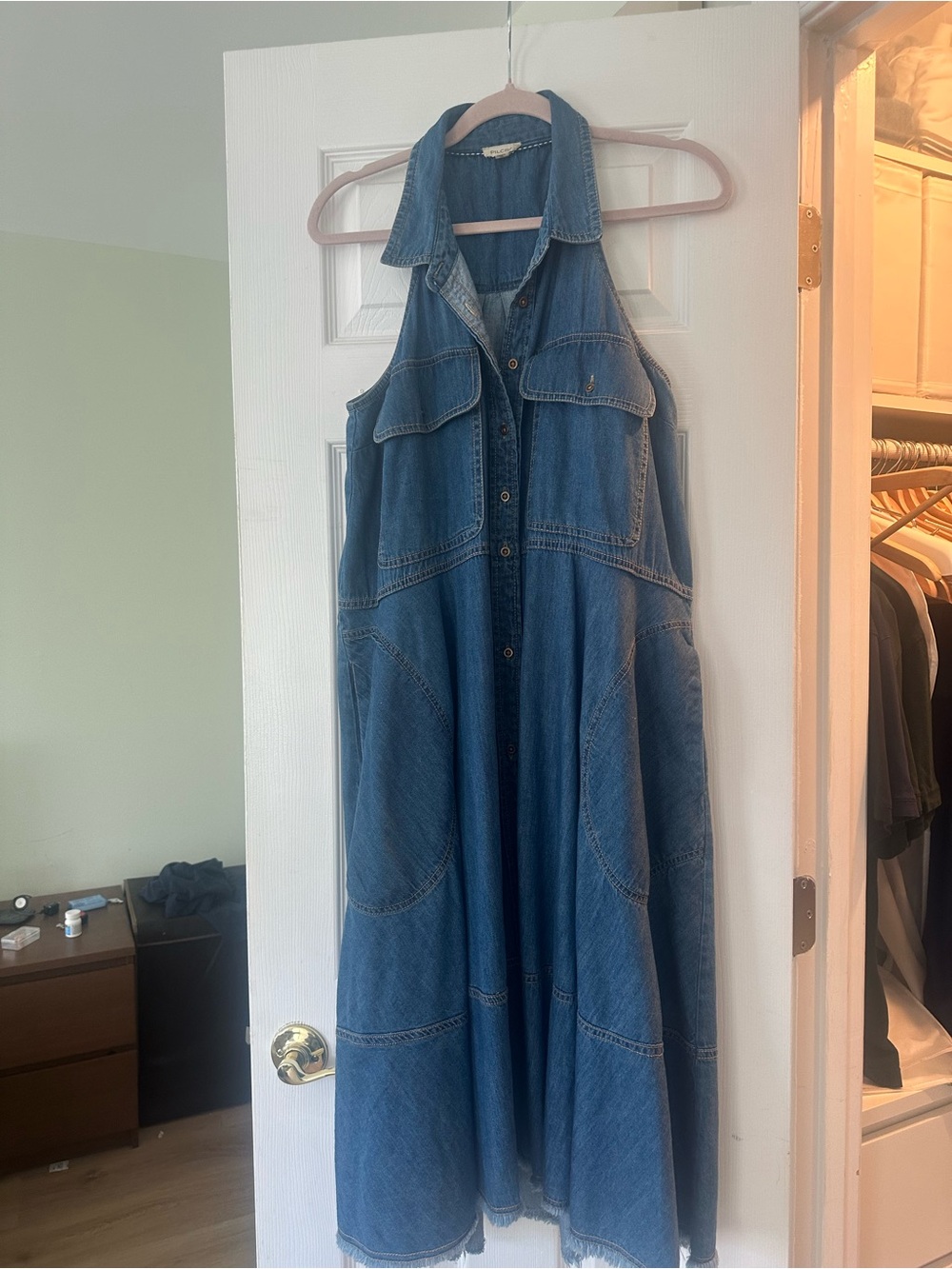 Anthropologie Pilcro denim swing dress.